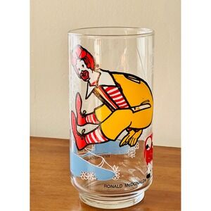 Vintage 70's McDonald's Drinking Glass‎ Ronald McDonal 1977 Mcdonaldland Action